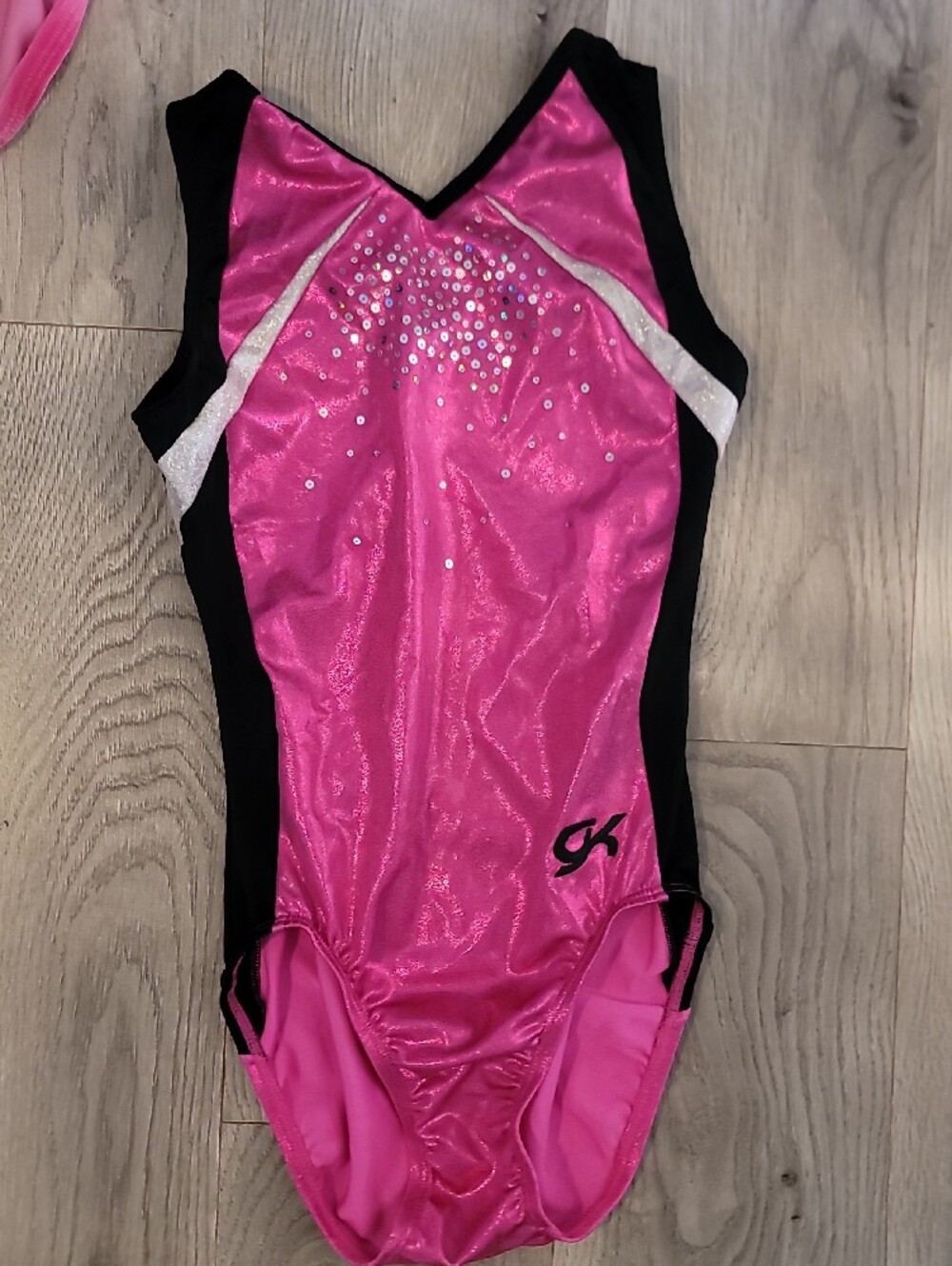 GK Elite Lot Of 2 Pink Sparkle Gymnastics Leotards AXS EUC - Picture 3 of 6